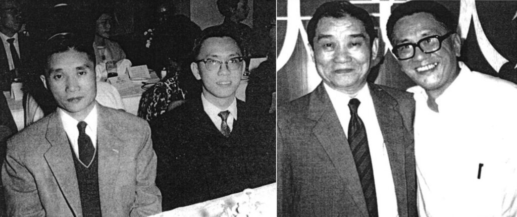 黃霑與梁寶耳分別於1960年（左）及1990年代初（右）的合照